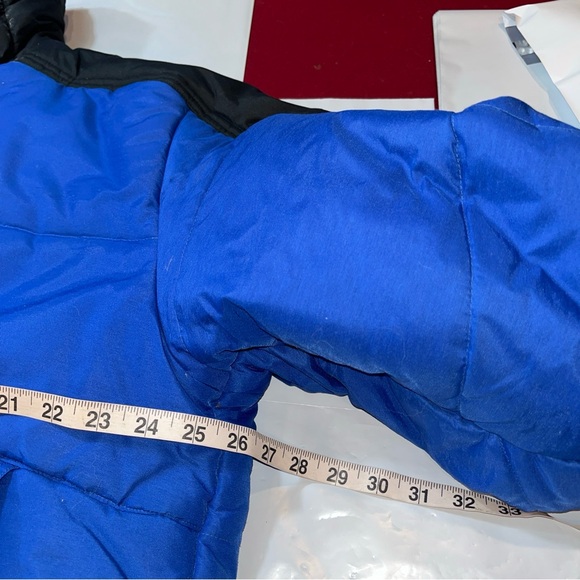 St. Moritz Ski Team XL MEN BLUE red DOWN PUFFER Jacket ZIP SNAP coat Snow WINTER - Picture 11 of 16